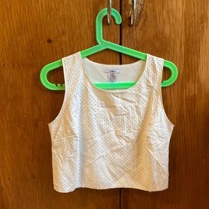 Perforated faux pleather top